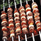 9 x Brand New Grill skewers stainless steel, 20 pieces grill skewers shashlik skewers kebab skewers grill kabob skewers stainless steel metal BBQ skewers reusable wide flat skewer sticks grill accessories 28 cm - RRP €89.64