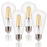 1 x RAW Customer Returns FLSNT Dimmable Edison Vintage Light Bulb E27, ST64 Retro LED Filament Decorative Light Bulb, 7W Replaces 60W , 806LM 2700K Warm White, Clear Glass, 4 Pack - RRP €23.99