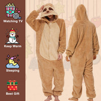 1 x RAW Customer Returns LATH.PIN Pajamas Sloth Tracksuit Unisex Adult Animal Onesie Cosplay Halloween Carnival Costume Women Pajamas Animal Costume Winter - RRP €29.5