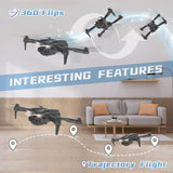 1 x RAW Customer Returns Drones with Camera HD 2 Cameras Drone for Kids 135 Electric Adjustable RC FPV WIFI Foldable Quadcopter Toy Airplanes Gifts 360 Flips Altitude Hold 2 Batteries IDEA12 - RRP €42.74