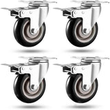 1 x RAW Customer Returns Himimi set of 4 75mm swivel castors with brake function, load-bearing furniture castors with 400 kg capacity, silent shopping cart castors, 360 rotating transport castors, universal swivel castors for all floor types - RRP €27.53