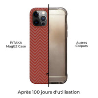 1 x Brand New pitaka Case for iPhone 12 Pro Max, Magnetic Protective Cover, Ultra-Thin Aramid Fiber Cover, Minimalist Scratch-Resistant Case MagEZ Case Red Orange - RRP €49.99