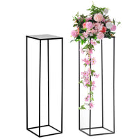 1 x RAW Customer Returns Nuptio Plant Stand Black Vase - 2 Flower Vases 100cm High for Centerpieces Wedding Tables Display Columns Metal Flower Stand Indoor Corner for Living Room Home Decorations - RRP €67.86