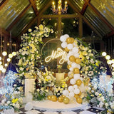 1 x RAW Customer Returns VINCIGANT Wedding Arch Metal Gold Balloon Arch Golden 2.2M, Wedding Balloon Arch Stand Placemat Gold for Engagement Decoration Wedding Decoration Table Party Decoration, 2.2x1.2 M Balloon not included  - RRP €43.36