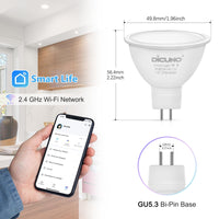 1 x RAW Customer Returns DiCUNO 5W GU5.3 smart lamp, MR16 RGB CCT Alexa light bulb WiFi, dimmable warm to cold white, multicolor, replaces 40W halogen, 2700K-6500K, compatible with Alexa Echo, Google Home, 320LM, 12V, set of 4 - RRP €39.19