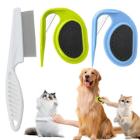 3 x Brand New Pack of 3 Portable Pet Combs, Multifunctional Hair Removal Comb, Pet Knotting Comb and Flea Comb for Removing Fleas, Cat Knotting Comb - RRP €54.0