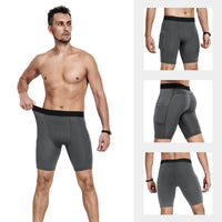 1 x RAW Customer Returns Niksa Men s Compression Shorts, 3 Pack, Men s Compression Underwear, Sports Shorts with Pockets, White Gray Black, M - RRP €25.2