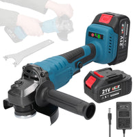 1 x RAW Customer Returns Weytoll Cordless Angle Grinder, 21V Brushless Motor 125mm Angle Grinder, 2 1300mAh Battery, with Thickened Baffle and Auxiliary Handle, Stepless Speed Control, Spindle Lock - RRP €69.99