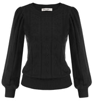 1 x RAW Customer Returns Pullover women s sweater women s long sweatshirt fashion knitted jumper CL834-1 L - RRP €35.64