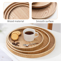 1 x RAW Customer Returns ANKROYU Round Wooden Tray, Serving Tray for Candle Coffee Tea Snacks Fruit, Lightweight Decorative Wooden Tray, Table Tray Food Tray Breakfast Tray 33cm  - RRP €21.49