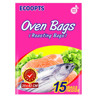 1 x RAW Customer Returns ECOOPTS Oven Bags Roasting Bags for Chicken, Meat, Ham, Seafood, Vegetables, 15 Bags 35x 43 cm  - RRP €9.99