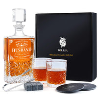 2 x Brand New Kollea Whiskey Decanter Set for Husband 20oz with 2 Glasses Unique Birthday Christmas Anniversary Wedding Gift for Him Husband from Wife Best Valentine s Day Gifts - RRP €64.52