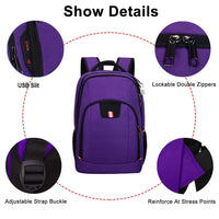 3 x Brand New Della Gao Anti-theft and waterproof backpack with USB slot for work, travel, for men and women, it is suitable for 15.6 inch laptops, purple - RRP €114.69