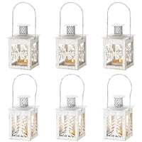 1 x Brand New Nuptio 6 Pieces Outdoor Tea Light Candle Holders Small Lanterns for Candles, Decorative Candle Lanterns Antique Metal Candle Holder Tealight Holder for Christmas Mantle Table Fireplace Centerpiece - RRP €34.26