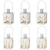 1 x Brand New Nuptio 6 Pack Tealight Candle Holders Outdoor Small Lanterns for Candles, Antique Metal Decorative Candle Lanterns Tealight Candle Holders for Christmas Table Mantel Fireplace Centerpiece Decor - RRP €34.26