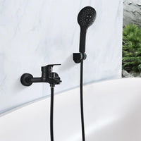 1 x RAW Customer Returns Bathtub faucet black bath faucet with hand shower 5 modes mixer tap bathtub set faucet bathtub with shower head and 1.5m hose for bathtub - RRP €53.45