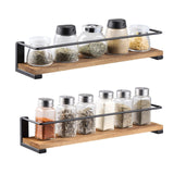 1 x RAW Customer Returns OROPY Pack of 2 spice racks wall mounted for kitchen, spice holder organizer hanging made of pine wood, kitchen shelf wall wood for cupboard door, anchor herb jars, spice jars - pine wood, 40x9cm - RRP €25.2