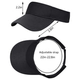 1 x RAW Customer Returns Unisex Golf Visor Cap, Tennis Hat with Sun Visor, Baseball Cap, Adjustable Visor, Summer Cap, for Men and Women, Black, One Size - RRP €24.0