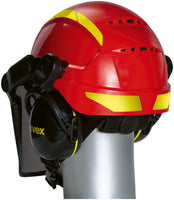 1 x RAW Customer Returns Uvex Pheos Forestry - Forestry helmet with hearing and face protection - SNR 30dB - Color Red - RRP €104.42