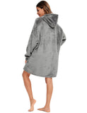 1 x RAW Customer Returns YEPLINS - Hooded Sweatshirt, Hooded Flannel Blanket, Grey, One Size - RRP €28.22