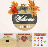 3 x Brand New AXOTEN front door welcome sign with sensor light, 30 30 2.5cm Christmas welcome sign front door, 4 flower decorations and 10 patterns changeable welcome sign for wedding home decoration brown - RRP €55.05