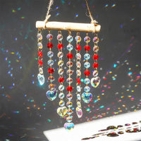 1 x Brand New Suncatcher crystal wind chime, crystal pendant star rainbow hoop aesthetic crystals pendant, window decoration ornament crystal ball hanging for room garden decoration love pendant - RRP €25.2