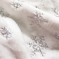 1 x RAW Customer Returns Drezesov Christmas tree skirt tree blanket Christmas tree with 20pc Christmas card, 122 cm soft Christmas tree blanket with silver snowflake white faux fur carpet for Christmas holiday decoration - RRP €22.99