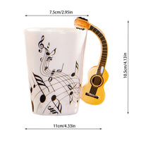 1 x RAW Customer Returns Guitar Shaped Ceramic Mug, 240ml Guitar Shaped Coffee Mug, Creative Coffee Mug, Interesting Coffee Mug, Cute Water Mug, Coffee Mug for Gift - RRP €17.09