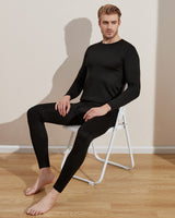 1 x RAW Customer Returns LAPASA Men s Inner Fleece Thermal Underwear Set, Thermal Undershirt Thermal Pants Functional Underwear M24, Black Extra Warm , L - RRP €34.61