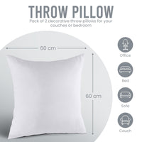 1 x RAW Customer Returns Utopia Bedding set of 2 pillow fillings 60 x 60 cm, inner cushion filling pillow head cushion sofa cushion white  - RRP €21.49