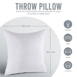 1 x RAW Customer Returns Utopia Bedding set of 2 pillow fillings 60 x 60 cm, inner cushion filling pillow head cushion sofa cushion white  - RRP €20.4