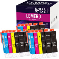 3 x Brand New LEMERO UEXPECT Cartridges Compatible with Canon CLI-571XL, PGI-570XL, for Canon TS5050, TS5051, MG5750, TS6050, MG6850, MG7753, MG7750, TS9050, TS9055 - RRP €35.1