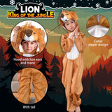 1 x RAW Customer Returns UPZAI Carnival Lion Costume for Children Boys Lion Costume Jumpsuit with Attached Hood and Zip - Animal Outfit for Carnival Theme Party Cosplay S  - RRP €20.11