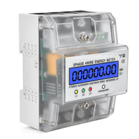 1 x RAW Customer Returns Electricity meter 3-phase 4-wire calibrated three-phase meter 230 400V 5-100A, LCD digital electricity meter three-phase meter top hat rail for DIN top hat rail intermediate meter electricity 3-phase 4-wire  - RRP €30.24