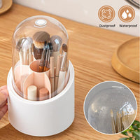 1 x Brand New LgowithU Makeup Brush Holder with Lid, Transparent Makeup Brush Holder Rotating Dustproof Makeup Brush Container with Clear Acrylic Cover for Bathroom Dresser Blue  - RRP €20.4