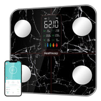 1 x RAW Customer Returns Body fat scale, personal scale, scale for people with body fat and muscle mass 15 body data body scale with body fat analysis, digital personal scale test winner, smart scale with APP, large display - RRP €36.67