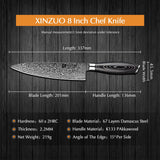 1 x RAW Customer Returns XINZUO Damascus 20.1cm chef s knife, 67 layers of Damascus steel chef s knife, professional meat knife, chef s knife, sharp blade kitchen knife - ergonomic Pakka wood handle - with walnut wood magnetic sheath - RRP €96.79