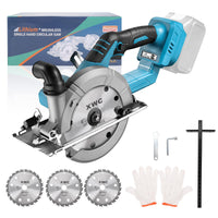 2 x RAW Customer Returns Brushless mini circular saw, cordless hand-held circular saw for Makita 18 V Li-Ion battery with 3 saw blades, 6800 RPM, pure copper motor ideal for cutting wood without battery  - RRP €169.4