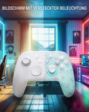 1 x RAW Customer Returns PALPOW Leuchtend Modus Switch Controller Wireless Kompatibel mit Switch OLED Lite, Firefly Bluetooth Kontroller Gamepad mit 7 LED Farben NFC Paddle Turbo - Wei  - RRP €40.33