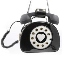 1 x RAW Customer Returns QiMing Retro Dial Phone Crossbody Shoulder Bag, Pu Mobile Microphone Bag for Women - RRP €23.59