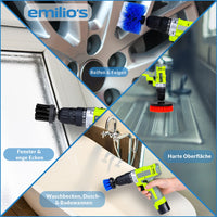 6 x Brand New Emilio s brush attachment for drill 7 brush attachments - cleaning brushes for the drill brush attachment for cordless screwdrivers - drill brush set - RRP €120.66