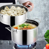 1 x RAW Customer Returns Steamer Pot 2 Levels, Mini Small Stackable Vegetable Potato Steamer Steamer Pot with Metal Lid Stainless Steel Pasta Pot, for Family Restaurant, for Cooking Dumplings Fish Meat Soup 20x29cm - RRP €47.99