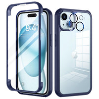 1 x RAW Customer Returns seacosmo for iPhone 15 Case with Built-in Tempered Glass Screen Protector and Camera Protective Film 9H HD , 360 Degree Cell Phone Case Full Body Shockproof iPhone 15 Case - Blue - RRP €19.04