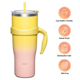 1 x RAW Customer Returns THILY 40oz Insulated Tumbler with Handle - Stainless Steel Coffee Travel Mug with Lid and Straws, Keeps Drinks Cold for 34 Hours or Hot for 12 Hours, BPA Free, Sunset - RRP €26.81