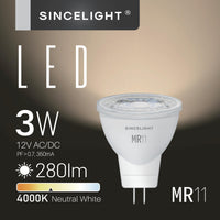 1 x RAW Customer Returns SINCELIGHT LED MR11 reflector lamp 35mm with GU4 base, 3W, 280 lumens Replaces 25 watt halogen lamps, color rendering index RA 92, neutral white 4000K, 38 beam angle, pack of 6 - RRP €17.9