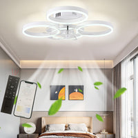 1 x RAW Customer Returns Diossad ceiling fan with lighting, LED ceiling lamp with fan 64W ceiling light, remote control and APP operation, 6 speeds fan light, quiet ceiling fan light 60 60 18cm  - RRP €105.96