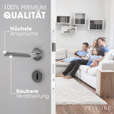 3 x RAW Customer Returns Vellure door handle set made of stainless steel including drilling template assembly instructions door handles for interior doors - door fittings - door handle set for interior doors for interior doors  - RRP €60.48