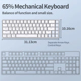 1 x RAW Customer Returns TMKB Mechanical Gaming Keyboard, T68se 60 Percent Keyboard with USB Cable, Anti Ghosting QWERTY Layout Mini Blue Switches Keyboard for PC Windows Mac OS, White - RRP €29.99