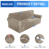 1 x RAW Customer Returns MAXIJIN Thick Velvet Sofa Covers 3 Seater Super Stretch Non-Slip Couch Cover for Dogs Cat Pet Friendly 1 Piece Elastic Furniture Protector Plush Sofa Slipcovers 3 Seater, Khaki  - RRP €42.29