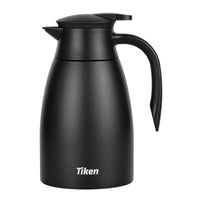 1 x RAW Customer Returns Tiken 1.5L Thermos Flask Stainless Steel Double Wall Vacuum Insulated Coffee Pot Black - RRP €34.61